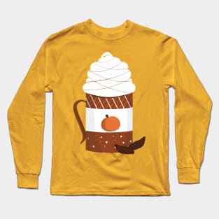 Fall Time Coffee with Whipped Cream Long Sleeve T-Shirt